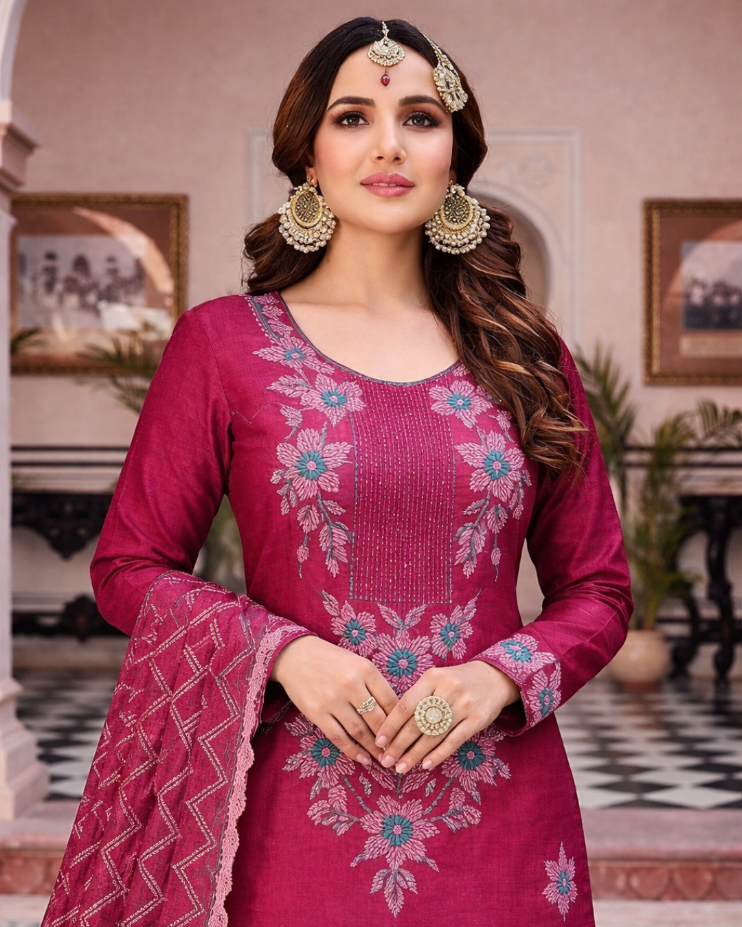 Exclusive Handicraft-Stitched Nakshi Two-Piece Set - Image 2