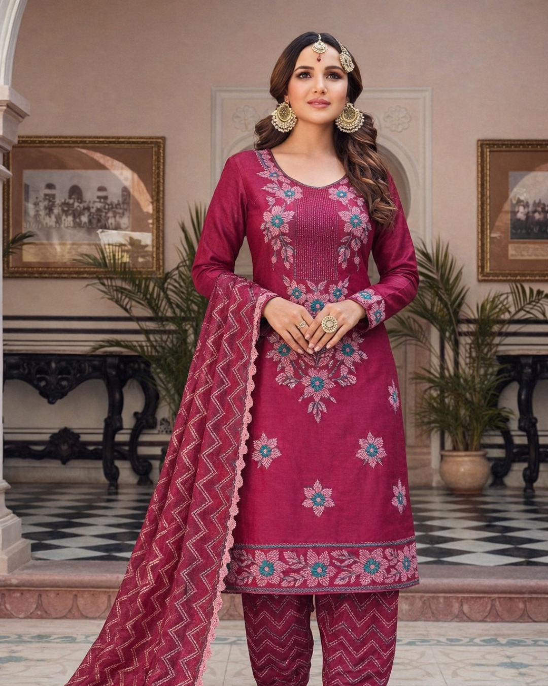 Exclusive Handicraft-Stitched Nakshi Two-Piece Set - Image 3