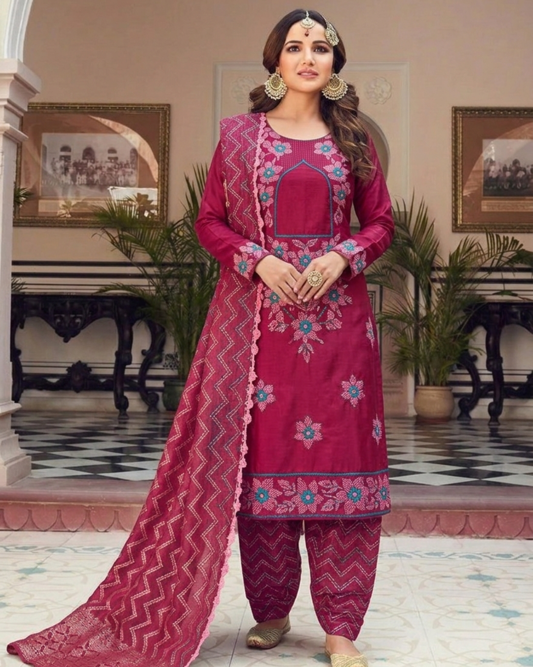 Exclusive Handicraft-Stitched Nakshi Two-Piece Set - Image 4