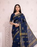 Navy Blue with Golden Work Traditional Monipuri Handloom Saree
