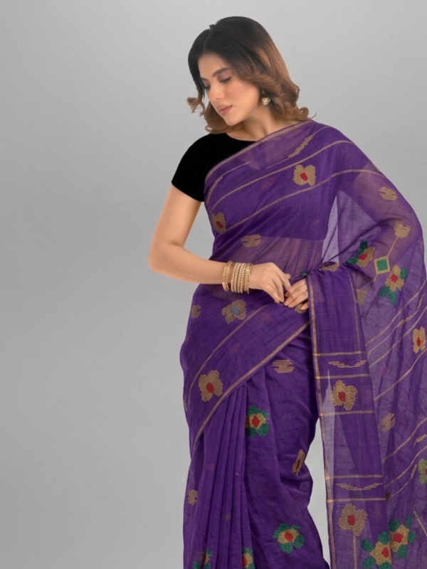 Deep Purple Monipuri Handloom Saree