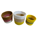 Set of 3 Coiled Jute Planter Baskets
